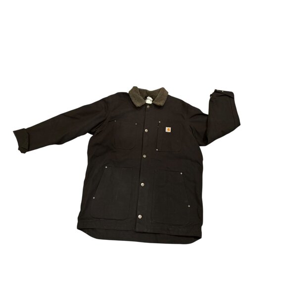Carhartt Full Swing Chore Coat Black Sherpa-Lined Jacket Men’s XL Tall Workwear - Picture 2 of 9